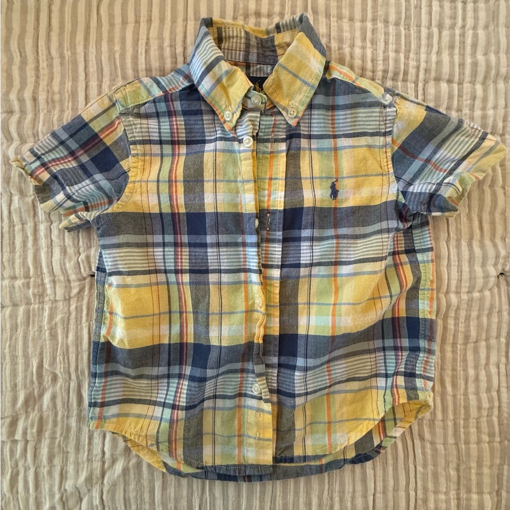 Ralph Lauren Kids Plaid Shirt - Yellow and Blue